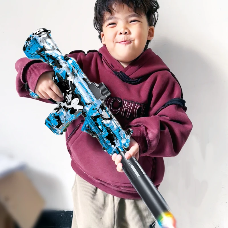 电动玩具高速连发飞溅充电水枪手自一体水晶儿童玩具枪