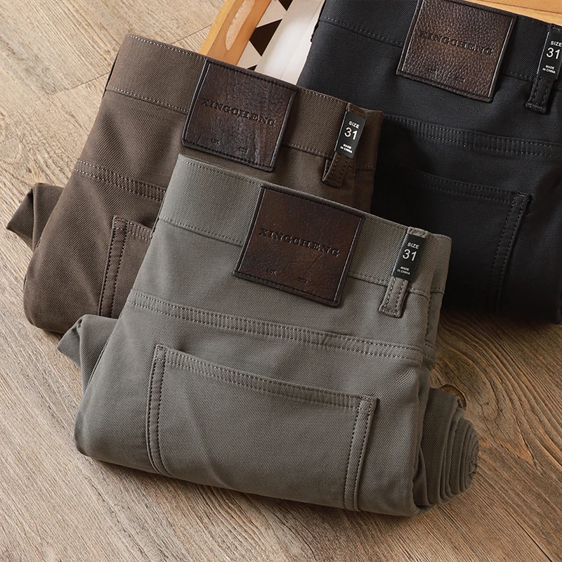 路茨梅帕秋冬男士百搭高端时尚帅气莫代尔棉水洗五袋款直筒休闲裤