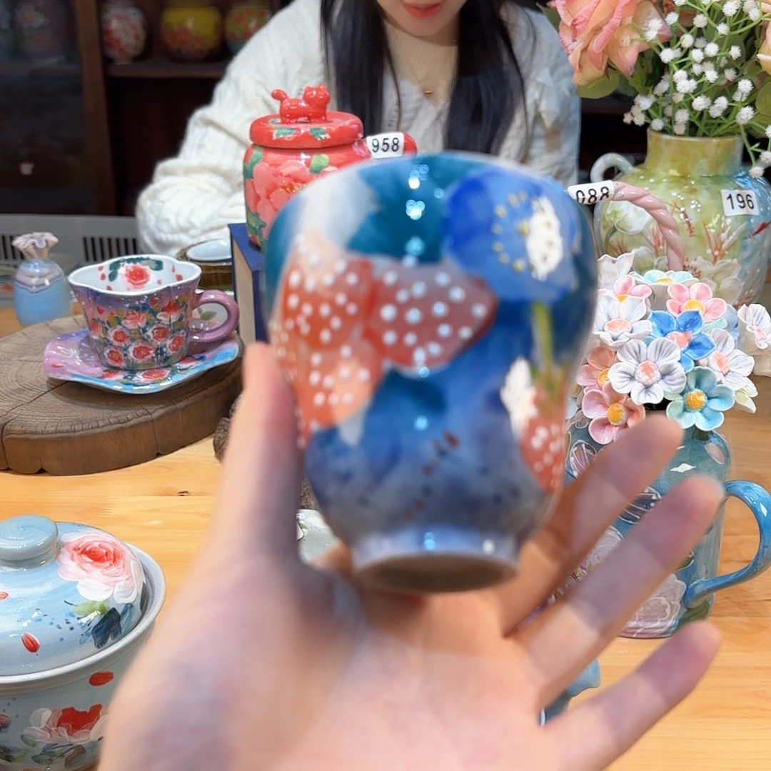 景德镇手绘高温釉下彩陶瓷茶具