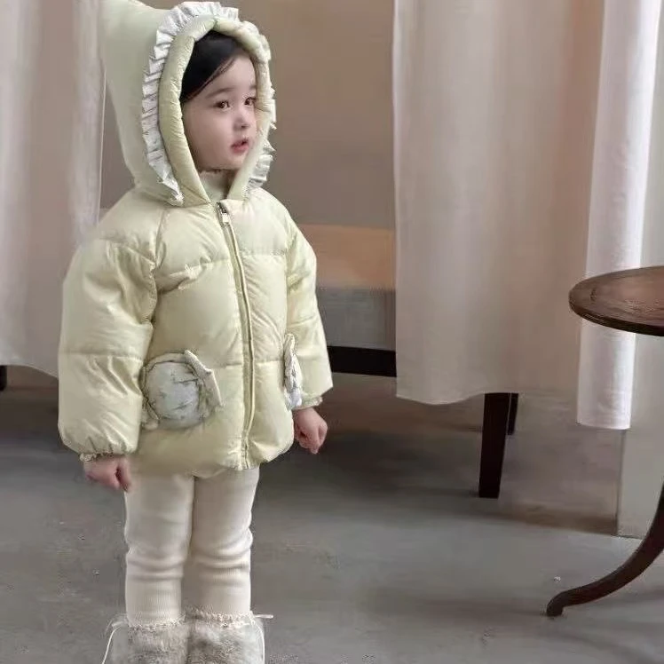 女童加绒棉服冬季洋气2025新款棉衣外套儿童宝宝棉袄加厚冬装