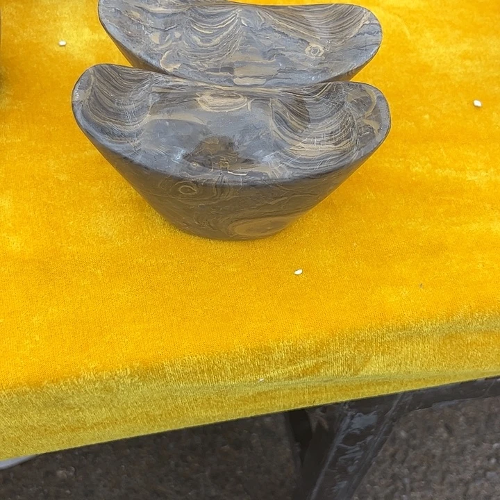 大***收灵璧石金钱石小元宝一对