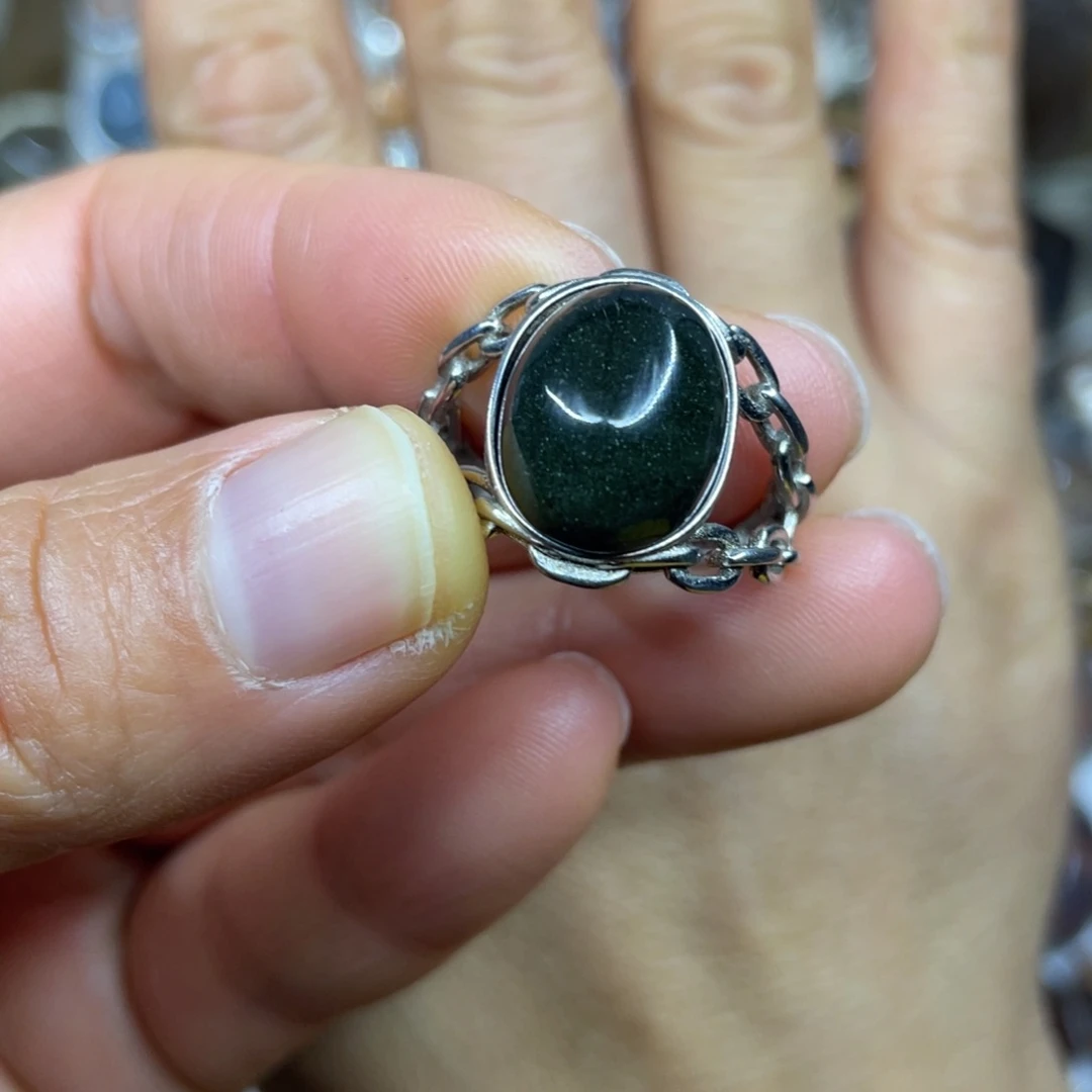 【闪购商品】银S925镶嵌珠宝半成品水晶戒指