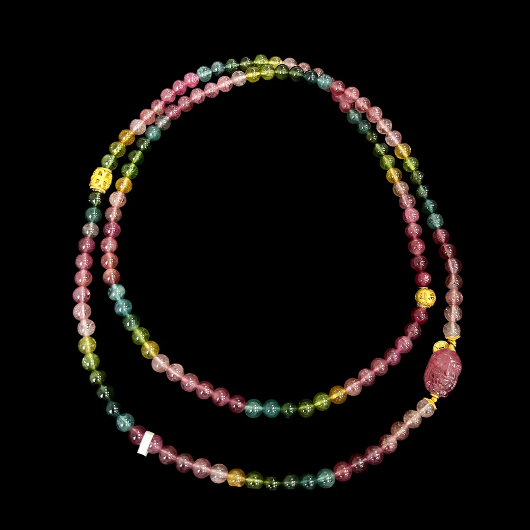 6152碧玺18k手串孤品