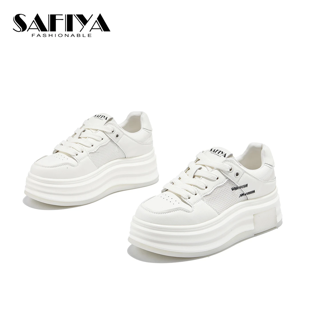索菲娅Safiya2025春季新款时尚休闲舒适轻便增高小白鞋SFD1111A61