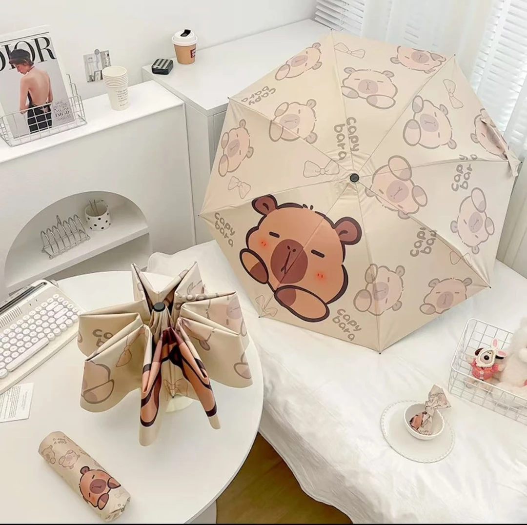 【卡皮巴拉】雨伞小清新风花朵折叠学生手动防晒抗遮阳晴雨两用DD