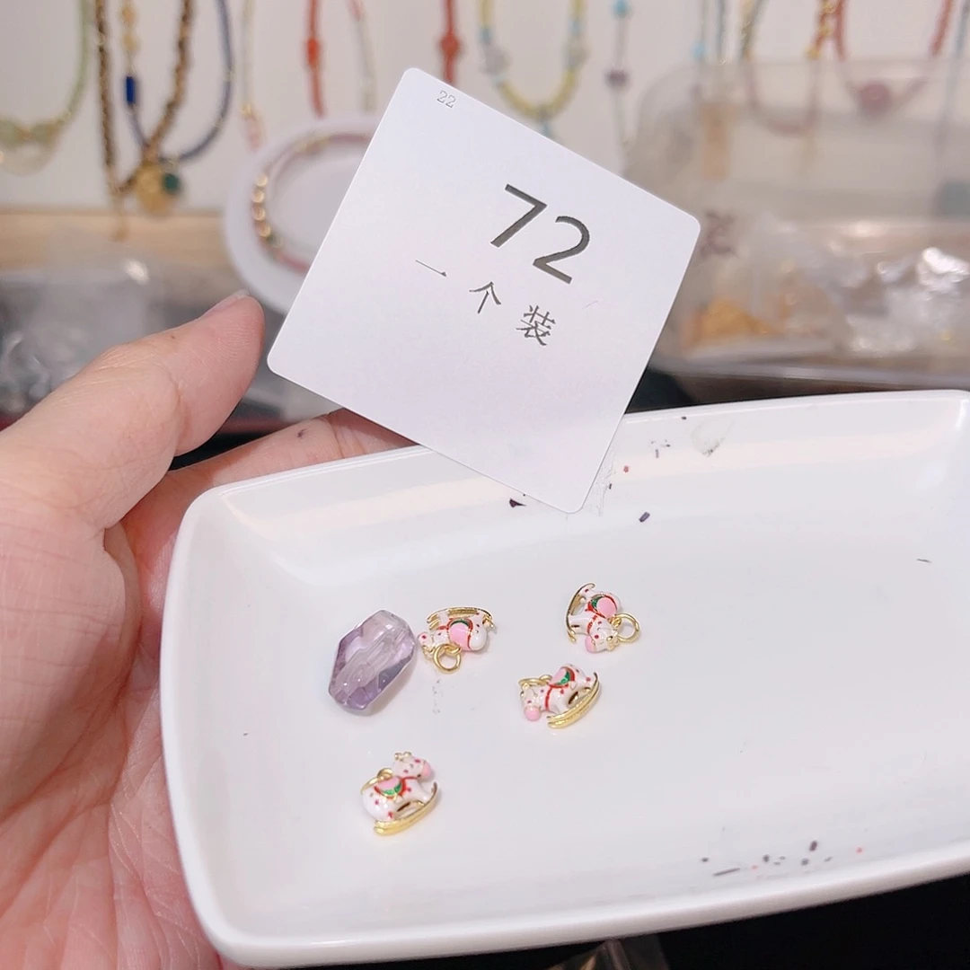 紫晶珠宝半成品银S925镀金镶嵌72