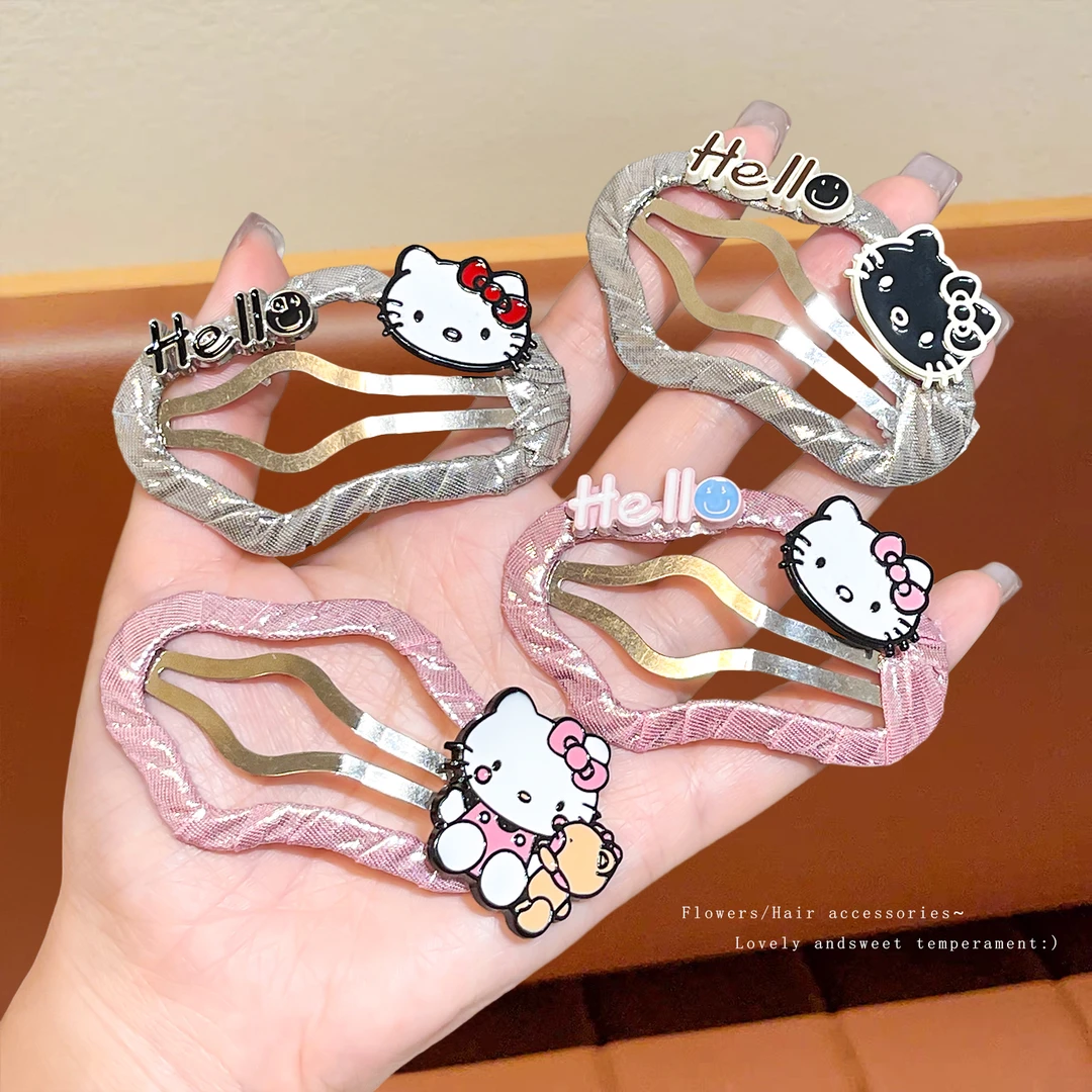 kt猫儿童卡通碎发夹女童刘海夹侧边发卡小女孩云朵bb夹不伤发夹子