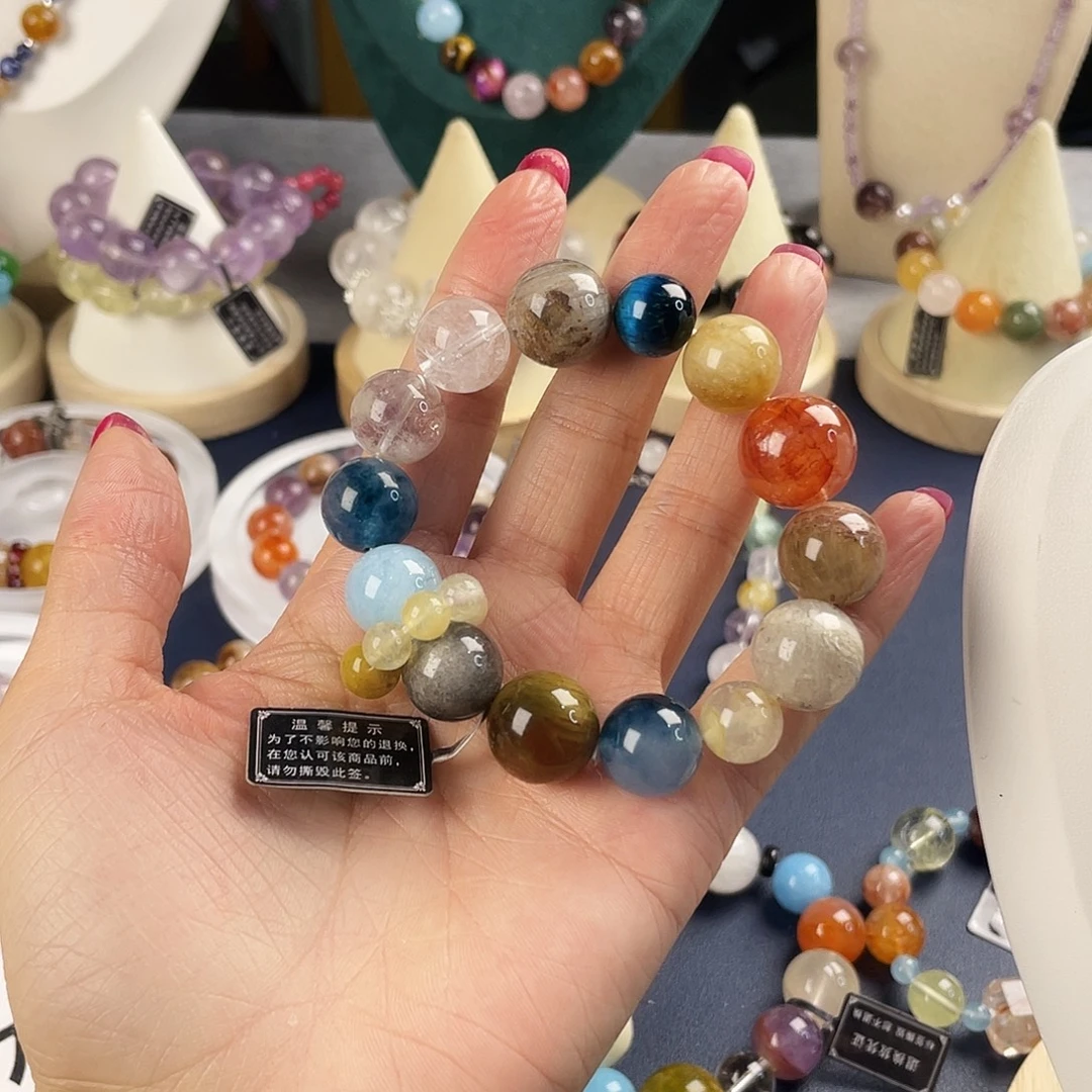 银S925镶嵌手链烟晶