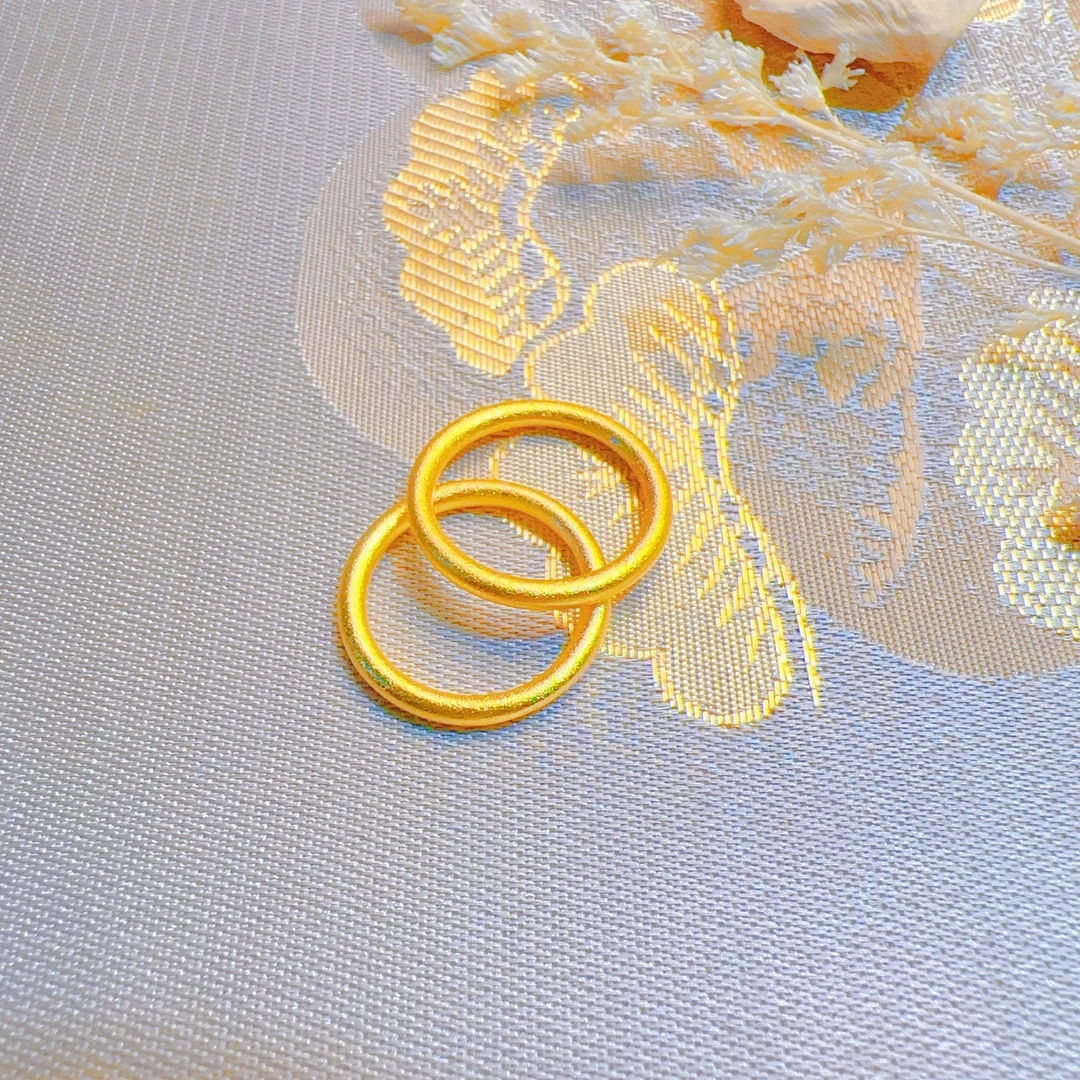 黄色素圈磨砂光面戒指多样性发货S0077