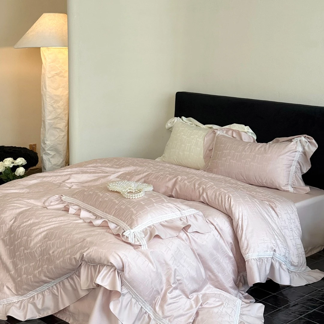 全棉四件套法式提花公主风主卧高颜值入秋四季款床上用品