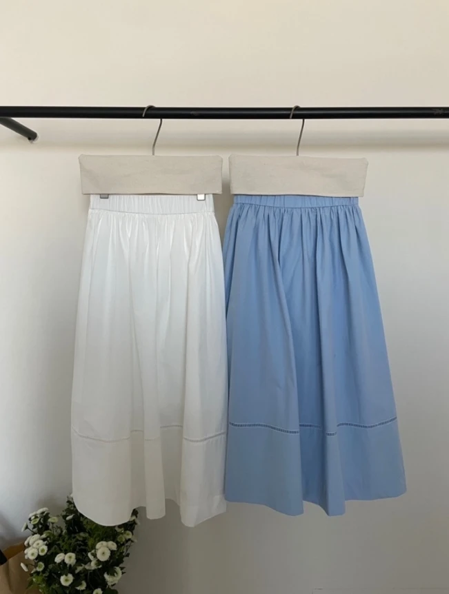 温柔瑶-Kiss#韩系显瘦松紧腰百搭半身裙#86651