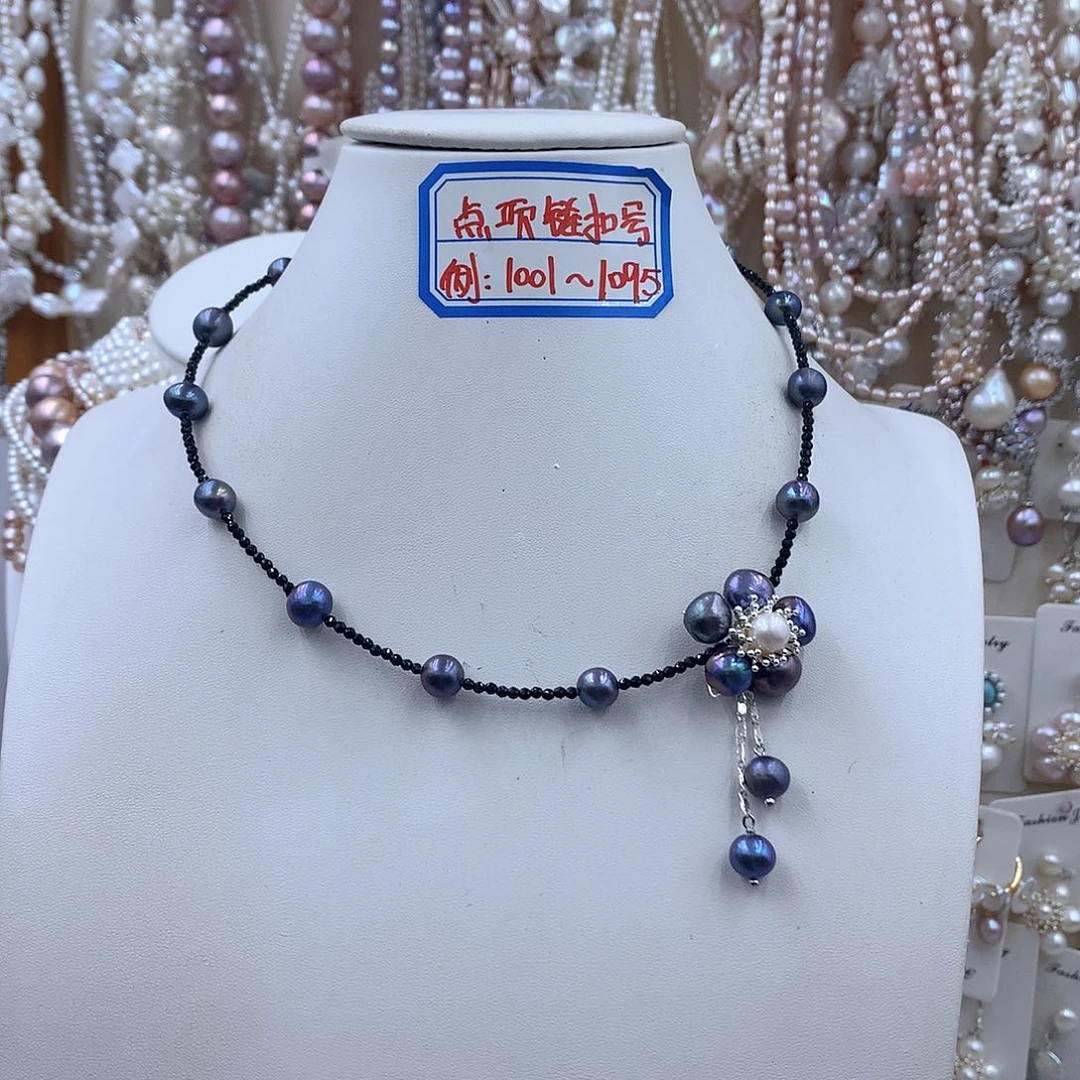 银S925镶嵌项链耳饰淡水珍珠
