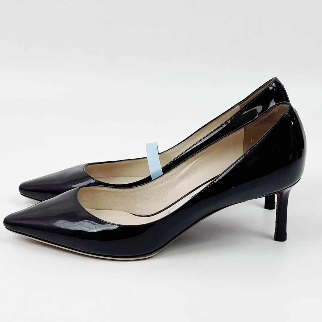 99新 JIMMY CHOO/吉米周 35.5码 周仰杰 黑色高跟鞋 95新 lm3232
