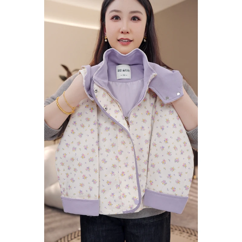 女童外套春秋款2025新款洋气儿童连帽春装运动上衣5CJ2WT9505