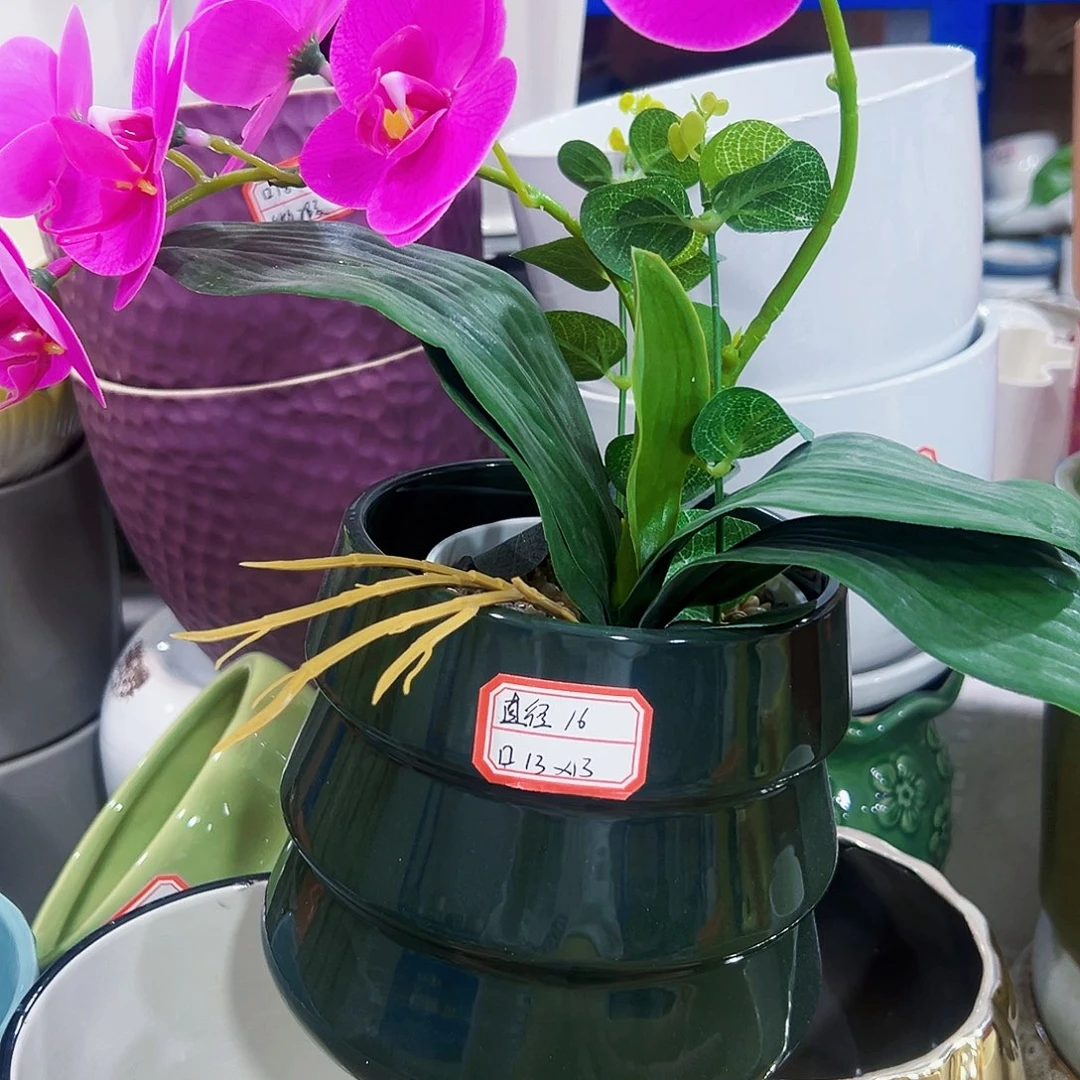 有孔外贸尾单陶瓷花盆凑10米包邮