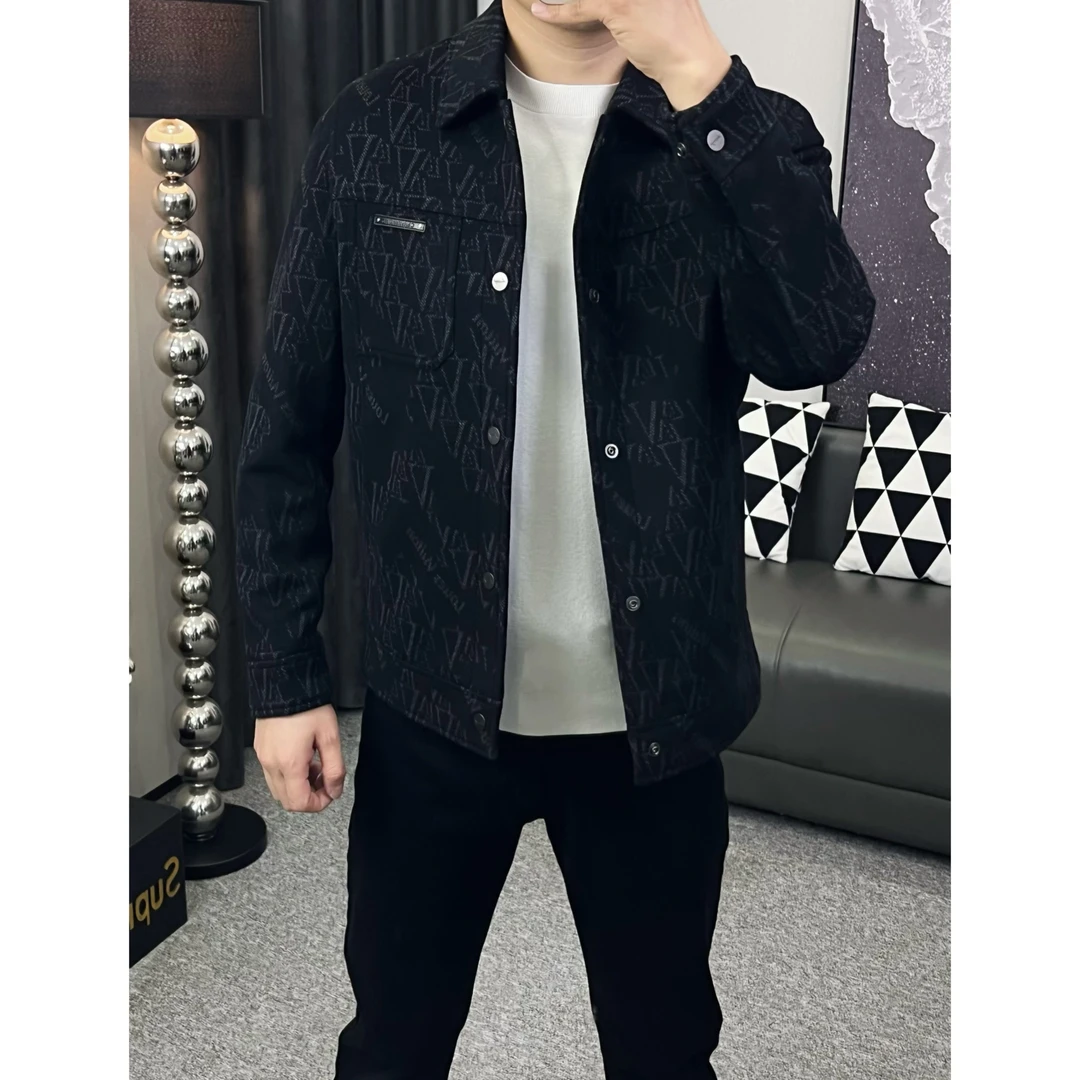 『JIA.HAO』77287-1冬季男士85绒羊毛混纺翻领毛呢夹克