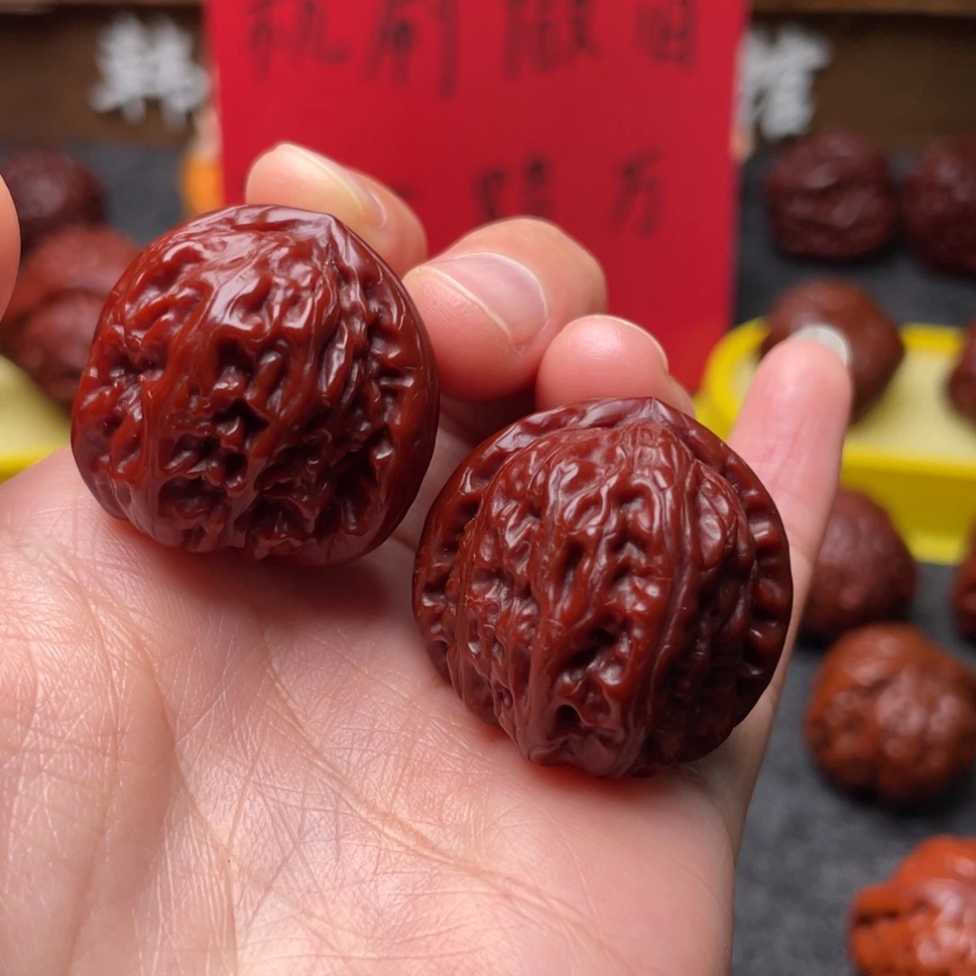 吊坠文玩核桃文玩核桃 手把件 白狮子 31