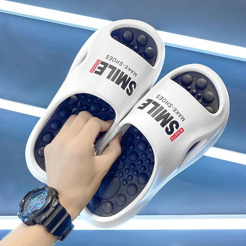 HKHY新款拖鞋男夏季外穿防滑软底按摩凉拖超火运动沙滩一字拖