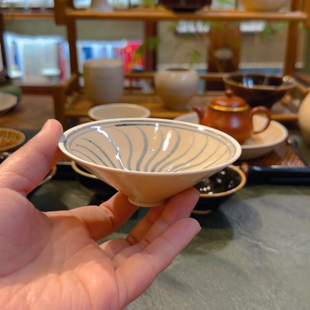 仿古斗笠盏 釉下彩 100cc