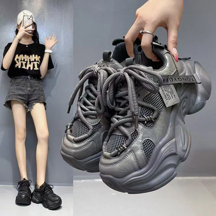 欧货老爹鞋女ins潮2025年秋季新款增高小个子松糕厚底运动休闲鞋