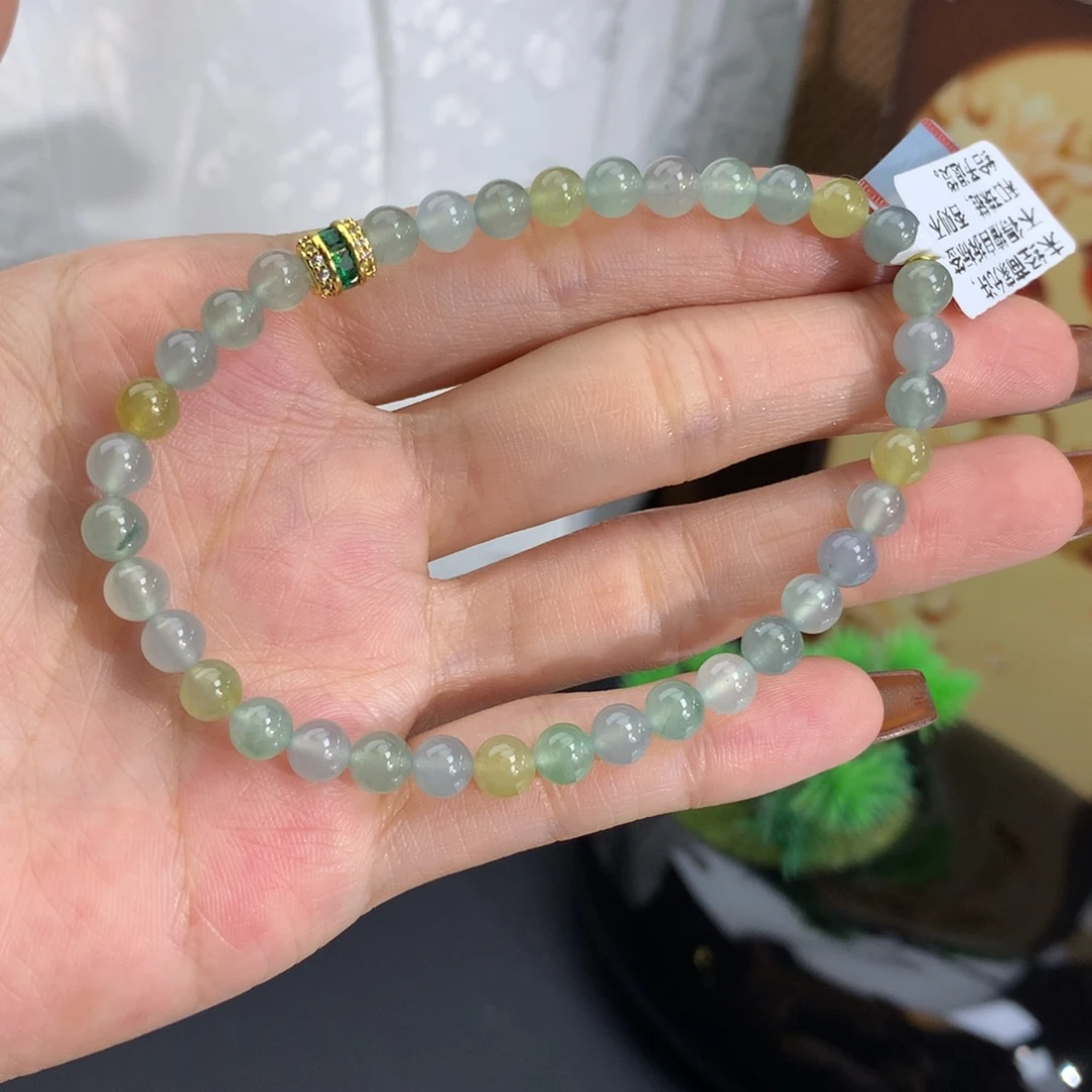 未镶嵌手串翡翠卡5.3冰胶多宝手串