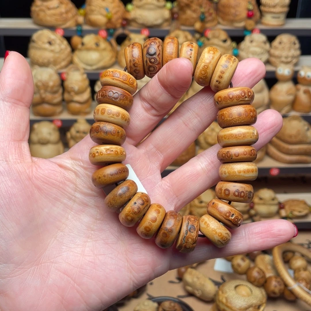 竹竹根雕药片手串