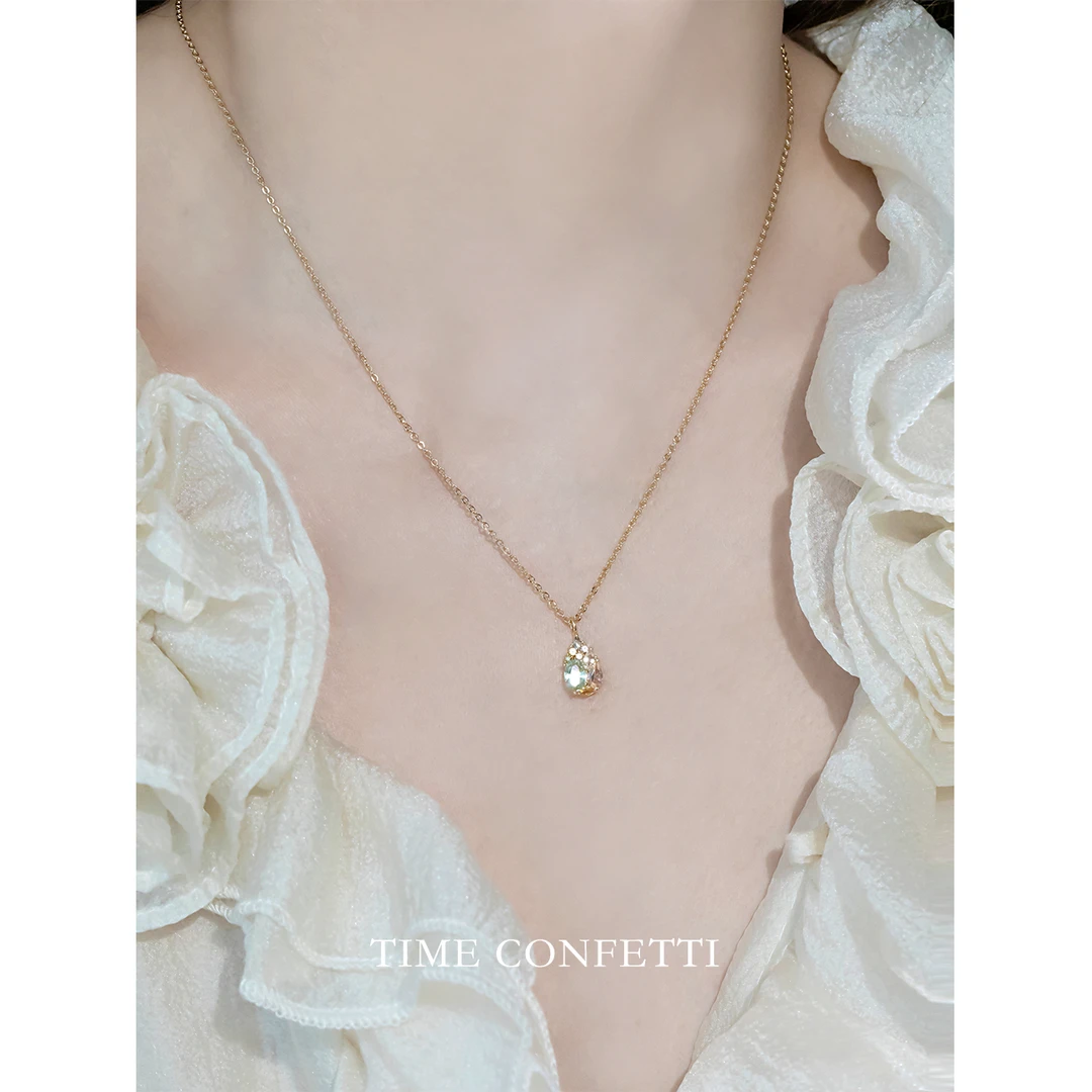 黄铜项链 镀K金【孙二娘】水滴-精致百搭通勤吊坠项链TC 10681