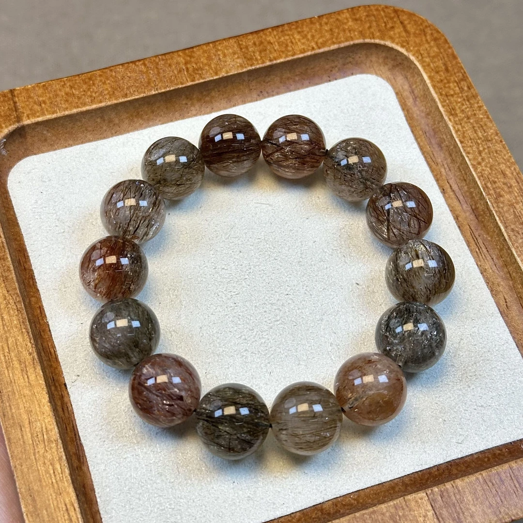 【禧玥-黑金超七】天然水晶黑金超七单圈超七手串禧玥原创