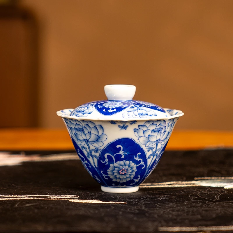 青樵轩青隐盖碗纯手工