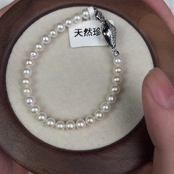 银S925镶嵌淡水珍珠天然珍珠