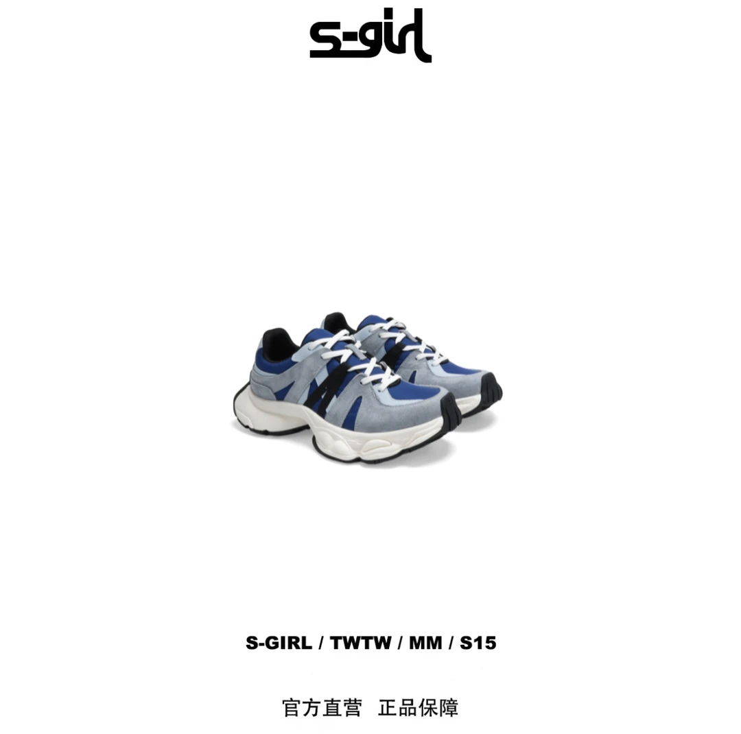 SGIRL TWTW［A766-1］撞色厚底休闲老爹鞋百搭女小个子增高