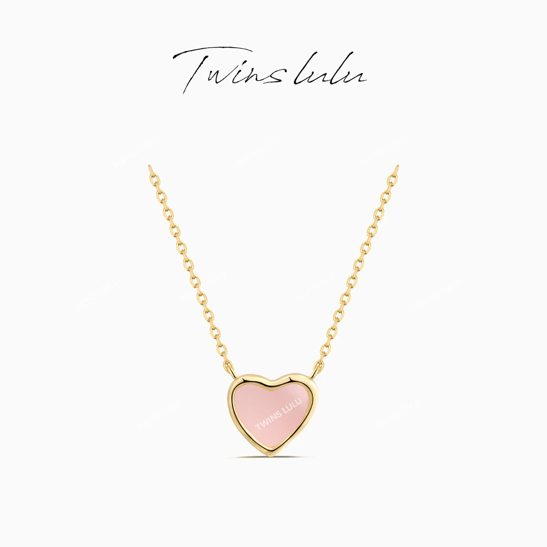 TWINS LULU 925银 镀K金 新年款双面爱心项链首饰女款TSJ9336