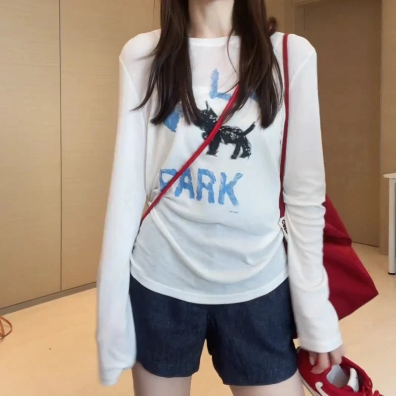 “超舒服”   兰精天丝+19羊毛 高品质印花小猫长袖T恤  25-0