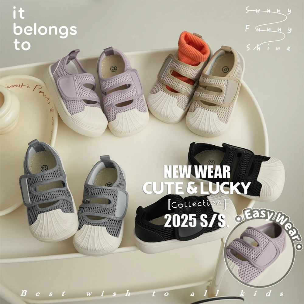 『幼稚园』ins儿童包头双网板鞋春夏男女童魔术贴韩系网鞋252012