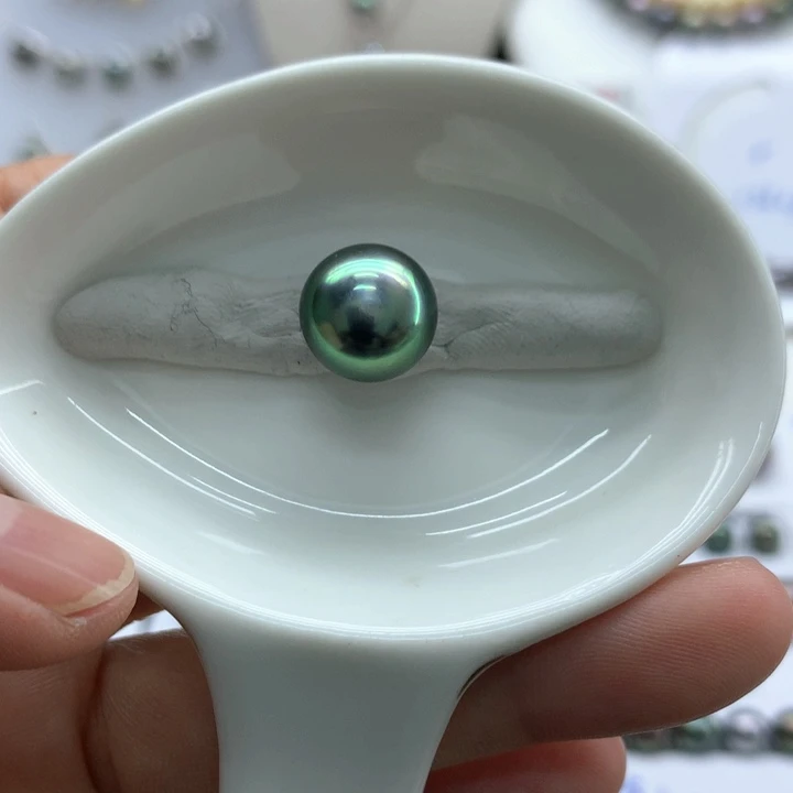 海水珍珠裸珠12+孔雀绿 安安