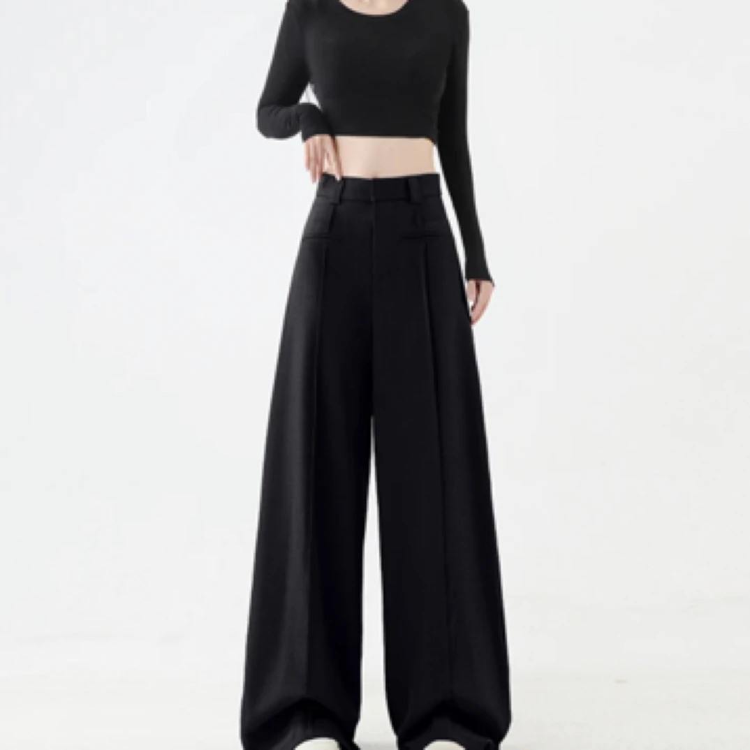 阔腿裤女2025新款时尚百搭宽松显瘦拖地休闲通勤裤子高腰阔腿裤