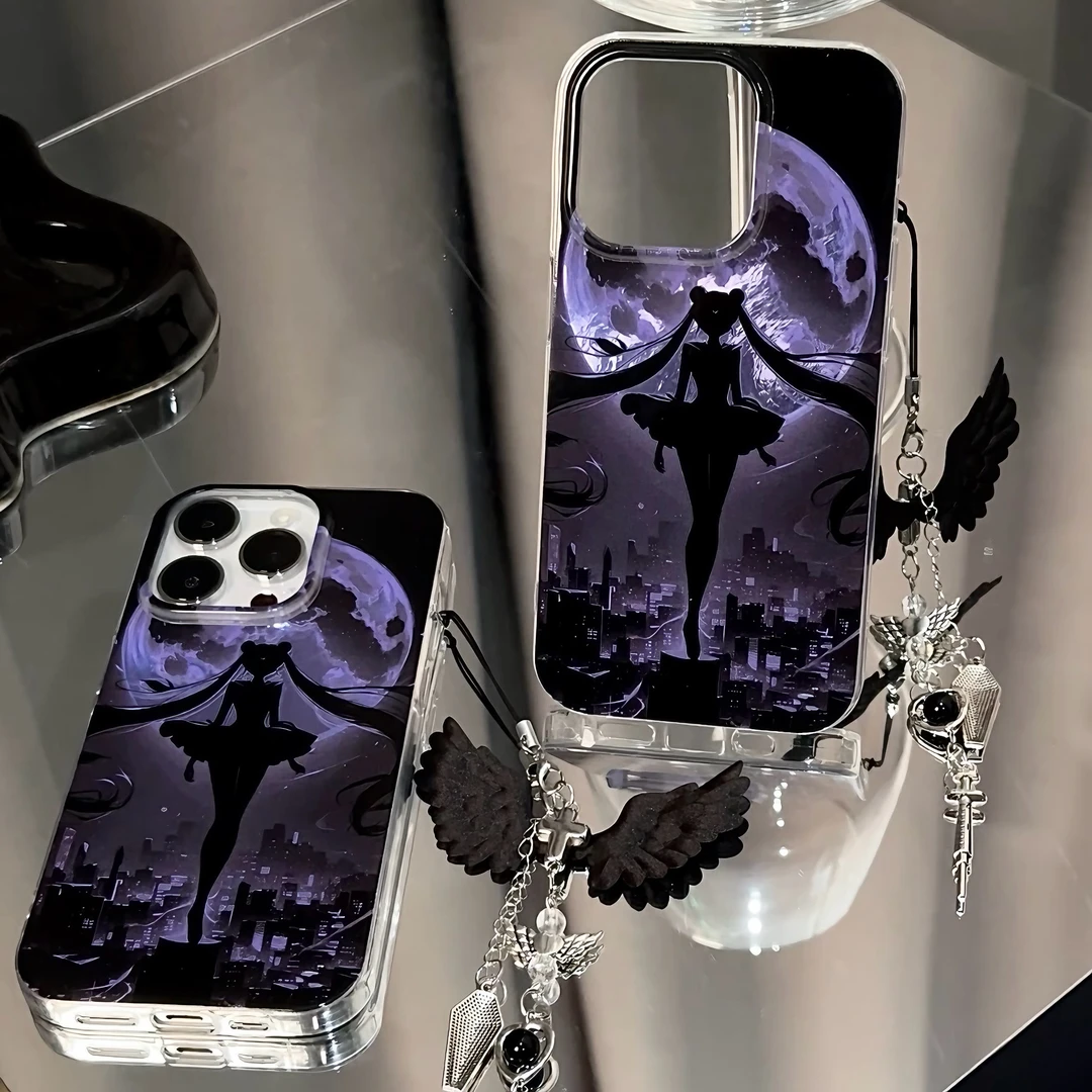 暗黑月光美少女适用iPhone16苹果15/13手机壳14华为vivo小米oppo