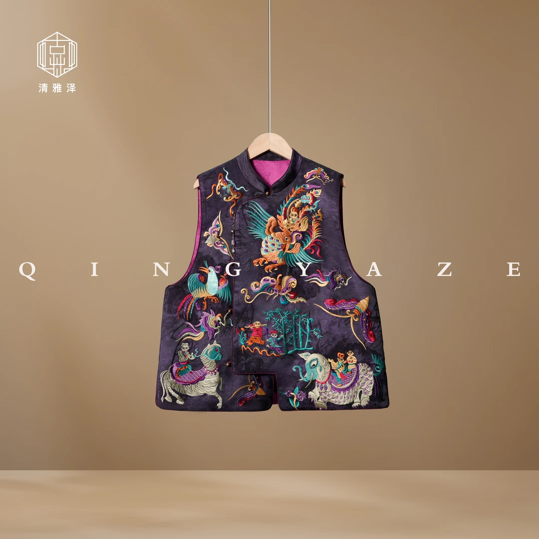 黔•苗绣！重工刺绣人丝提花马甲！GZ5627