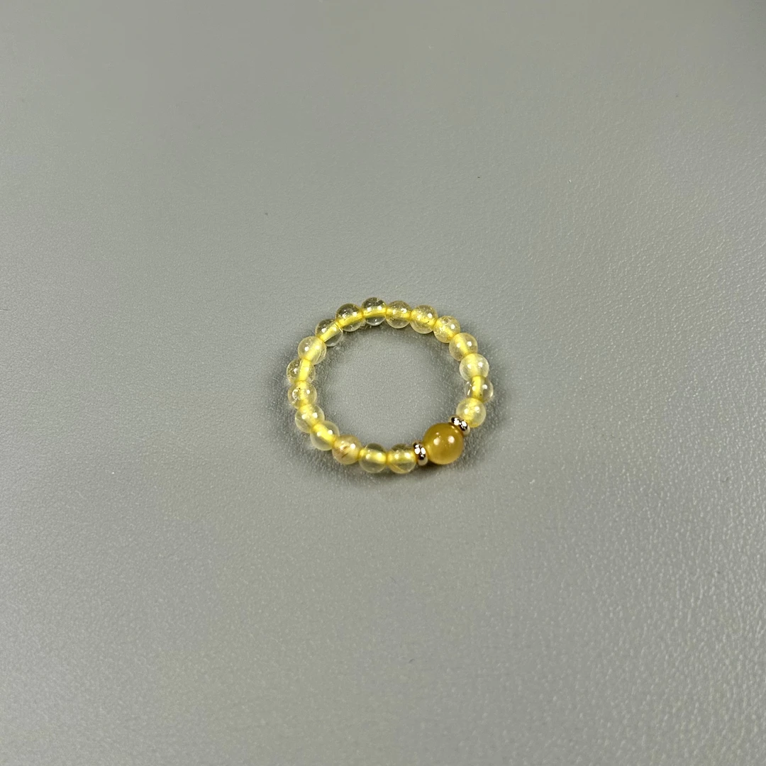 『吞金小能手』天然金发晶＋金虎眼戒指，巨吸米米，J023多样性发其一