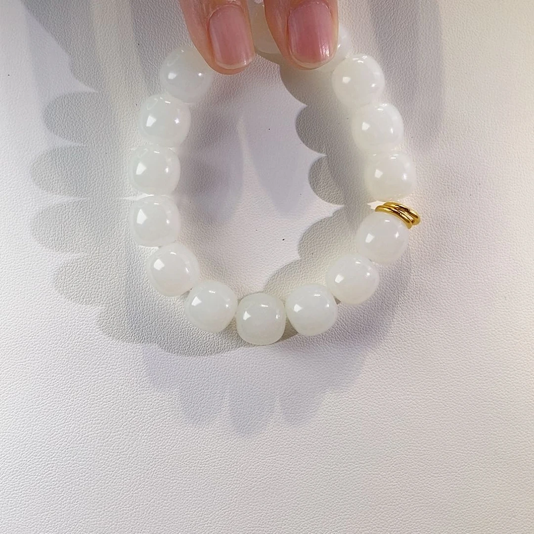 18K金镶嵌手链和田玉