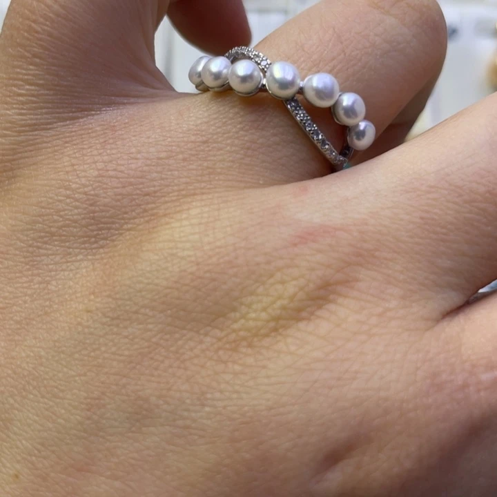 淡水珍珠戒指合金