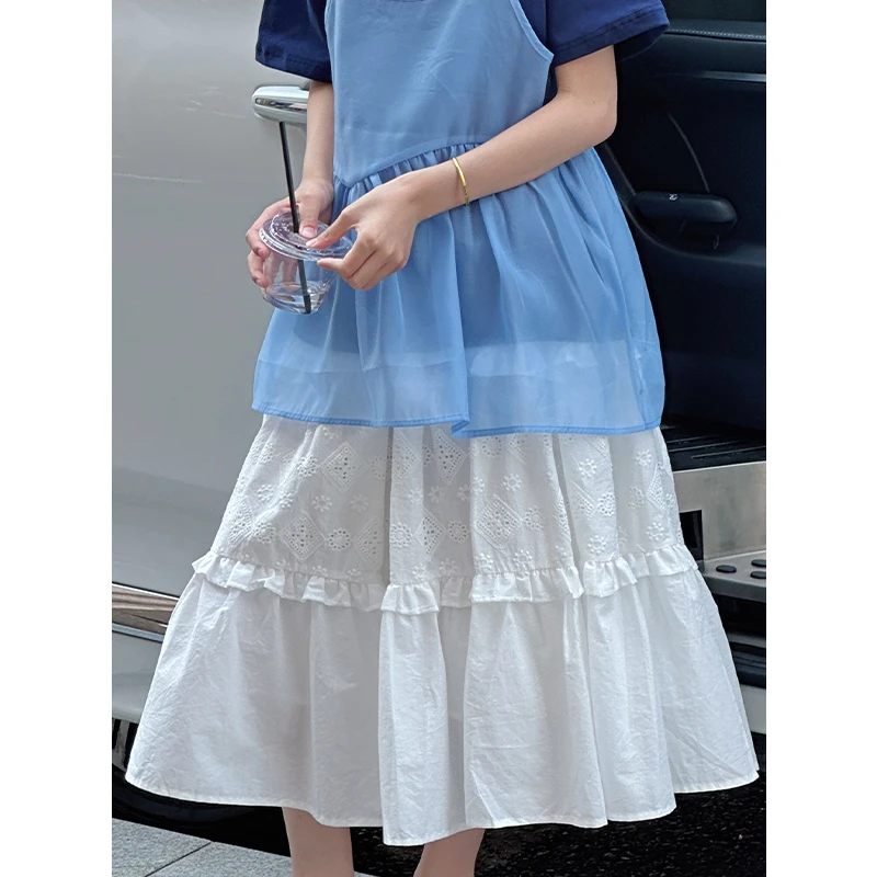 K29055蕾丝花边女童夏装半身裙2025新款夏装儿童裙子女大童蛋糕裙