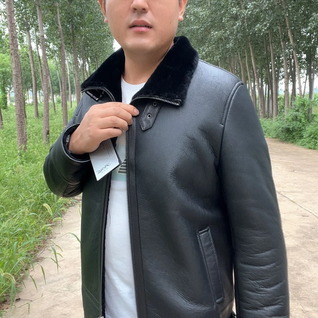 弯****…翻领卡扣款皮毛一体