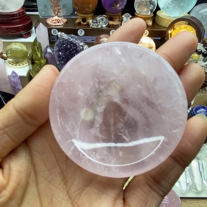 水晶摆件未镶嵌天然粉水晶碗