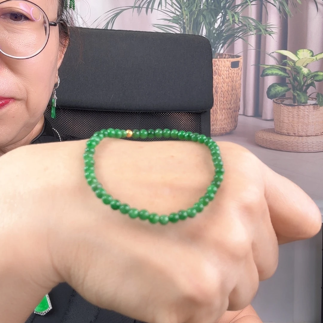 未镶嵌手链翡翠圆珠