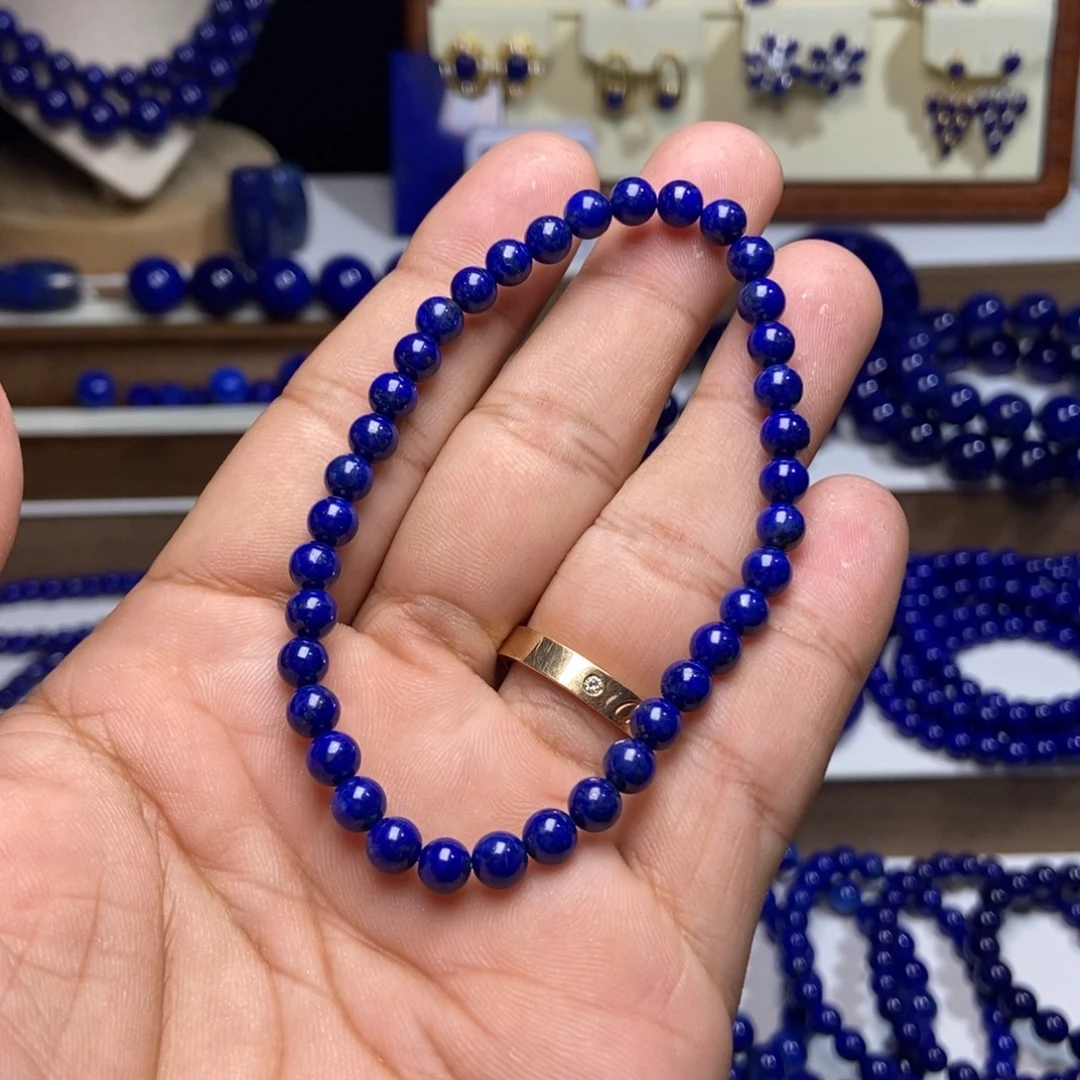 青金石未镶嵌高品 福利 小米珠 手串5.3+