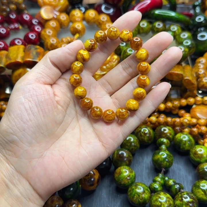 松木琥珀木文玩手串