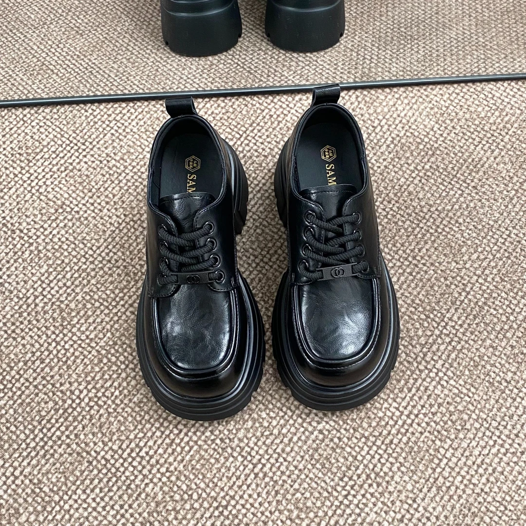 萨玛驰乐福鞋女款百搭厚底粗跟圆头软底时尚乐福鞋/165158001