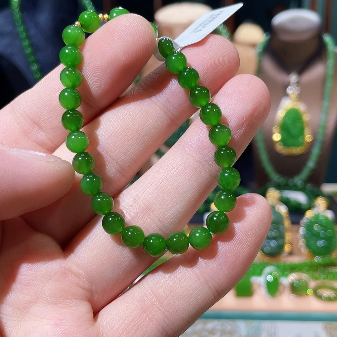 笑***笑和田玉（碧玉）未镶嵌手链