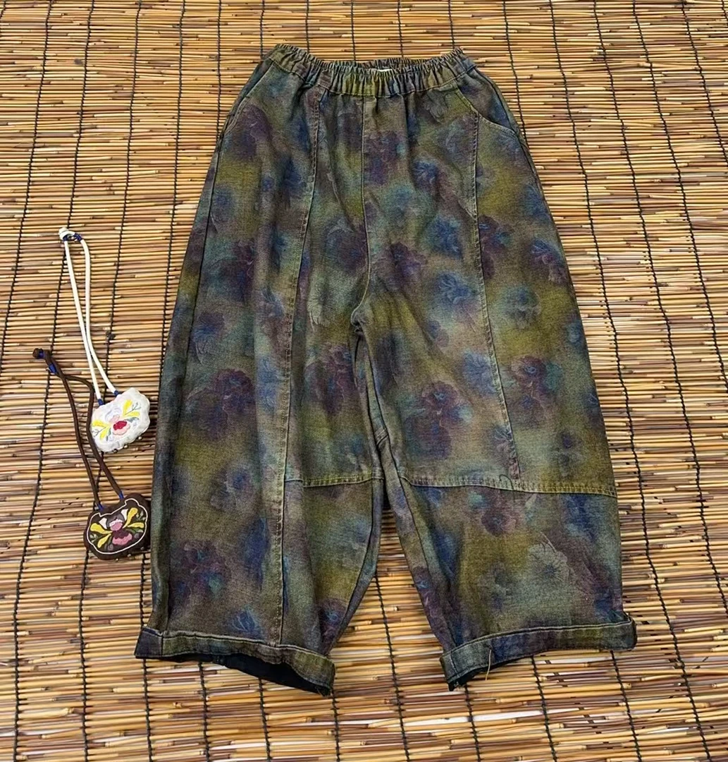 炒色做旧 数码印花牛仔裤 8868